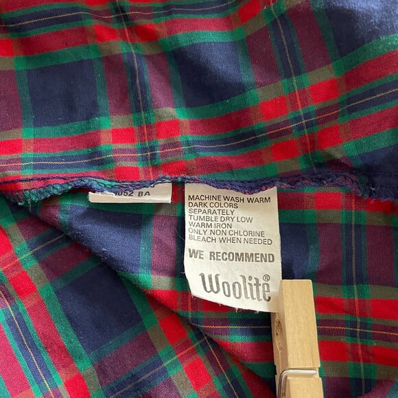 Vintage Blouse Womens Size 10 Red Blue Plaid Tartan Long Sleeve Henley Button - Picture 11 of 14